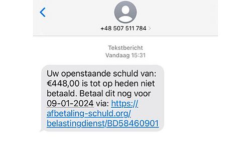 Valse sms Belastingdienst 1/3