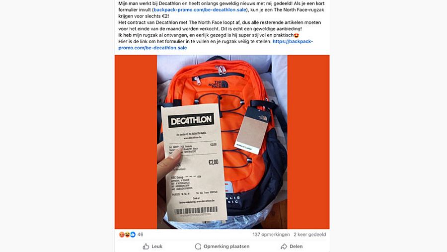 Valse winactie namens Decathlon 1/6
