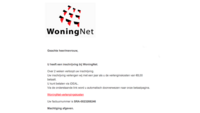 Actuele nepmail namens 'WoningNet'