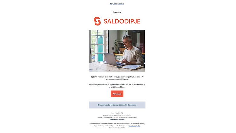 Phishingmail Saldodipje