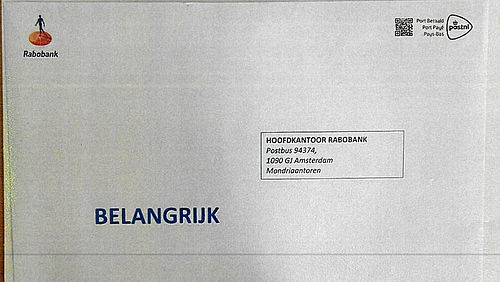 Envelop van de phishingbrief. Bron: Politie.nl