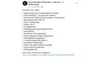 Advertentie voor een appartement aan de Kinkerstraat