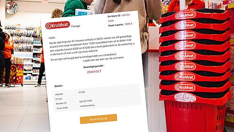 Nepmail namens Kruidvat: Jij hebt zogenaamd een duizend euro waardebon gewonnen