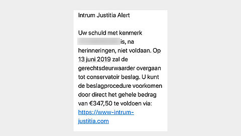Er worden valse sms'jes van 'Intrum Justitia' rondgestuurd!
