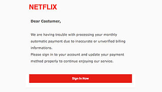Let op! E-mail van 'Netflix' is een phishingmail