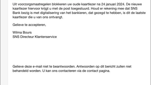 Valse mail SNS Bank