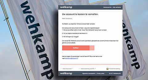 Phishingmail 'Wehkamp' vist naar gegevens