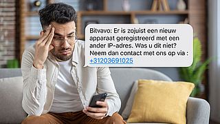 Nep-sms namens Bitvavo: ‘Nieuw apparaat geregistreerd met een ander IP-adres’