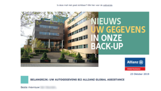 Verzekeraar Allianz informeert klanten over datalek