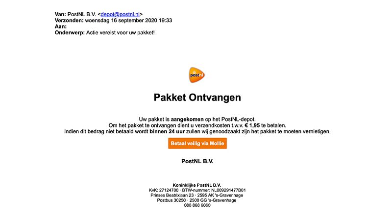 Gouverneur Emotie Kers Meerdere valse mails van 'PostNL' in omloop - Opgelicht?! - AVROTROS  programma over oplichting en fraude en bedrog