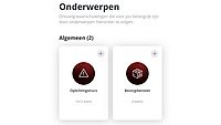 Onderwerpen uit in de app
