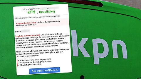 Waarschuwingsmail namens KPN ‘verleng jouw beveiligingslicentie binnen 24 uur’ is phishing