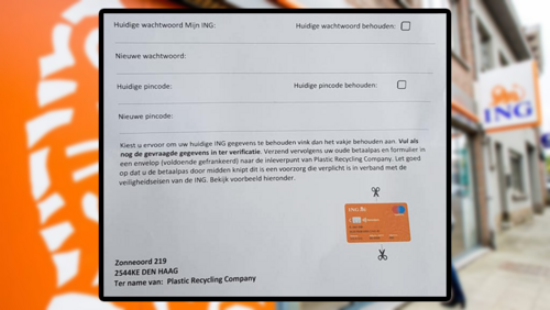 Nepbrief van 'ING', achterzijde