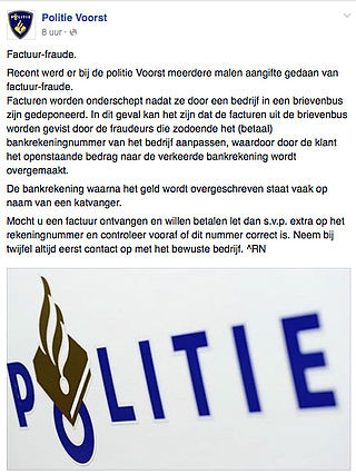 Politie Voorst waarschuwt voor factuurfraude