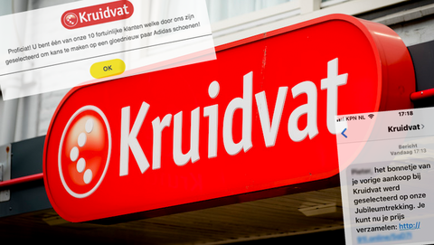 SMS-bericht van 'Kruidvat' over jubileumtrekking is creditcardfraude