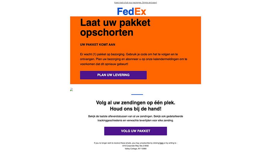 Valse mail namens FedEx 1/4