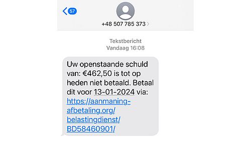Valse sms Belastingdienst 3/3
