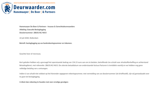 Valse beslaglegging Hanemaayer De Boer en Partners