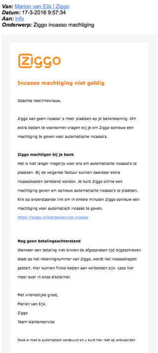 Nieuwe nepsite 'Ziggo' in de lucht