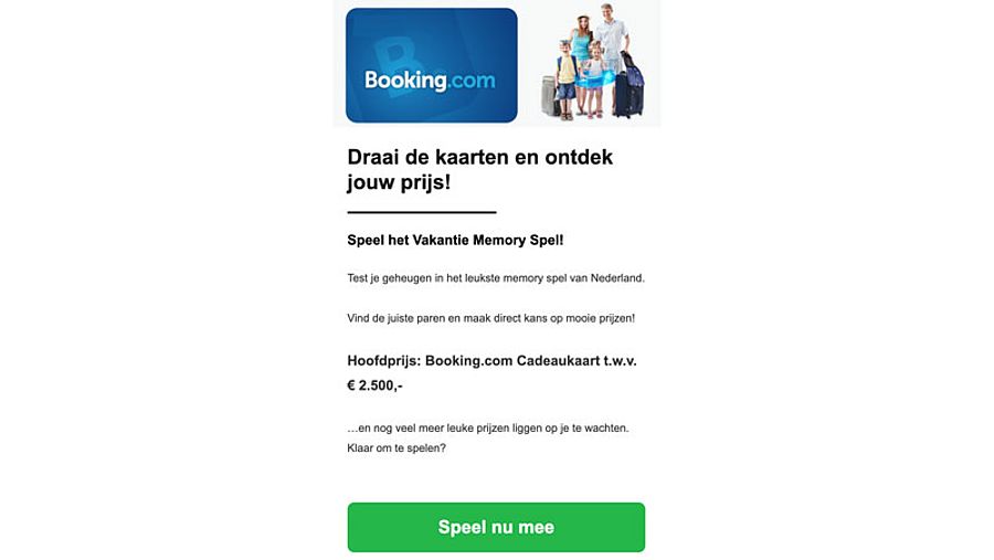 Valse mail namens Booking.com 1/3