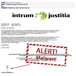 Nieuwe variant nepmail Intrum Justitia
