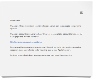 Pas op voor nepmails over vergrendeld Apple ID!