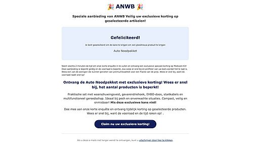 Valse winactie namens ANWB 1/2