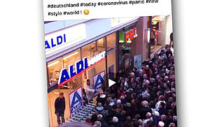 Paniek door coronavirus in ALDI? Let op: het gaat om een oude video!