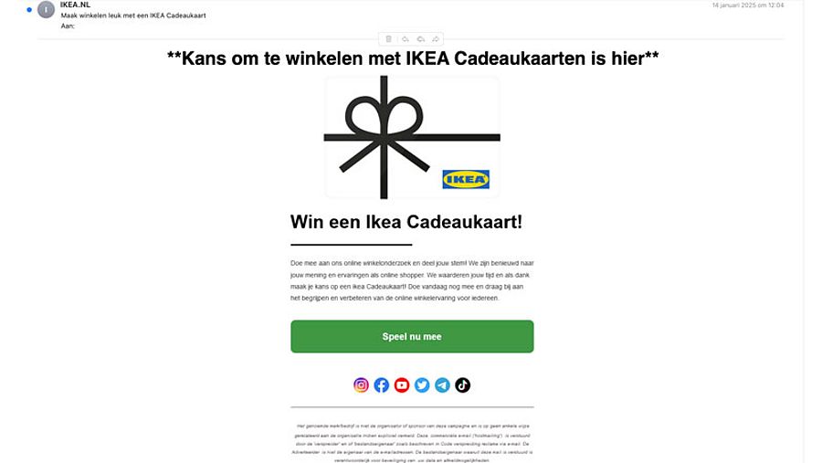 Valse winactie namens IKEA