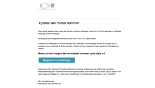 'ICS' e-mail over 'update mobiel nummer' is nep!