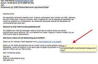 Valse mail ING: geblokkeerde TAN-functie