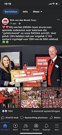 Een voorbeeld van een nep-winactie