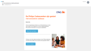 Mail van 'ING' over onregelmatige activiteiten is vals