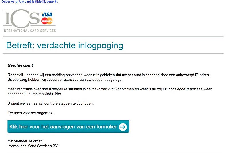 Valse E-mail 'ICS' Verdachte Inlogpoging - Opgelicht?! - AVROTROS