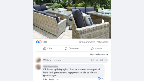 Winactie van Tuinmeubelset (meer dan 78.000 deelacties)