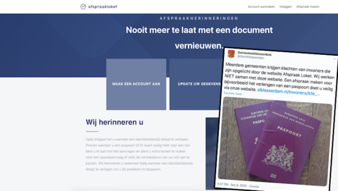 Meerdere gemeenten waarschuwen voor Afspraakloket.nl wegens oplichting met paspoorten en identiteitsbewijzen