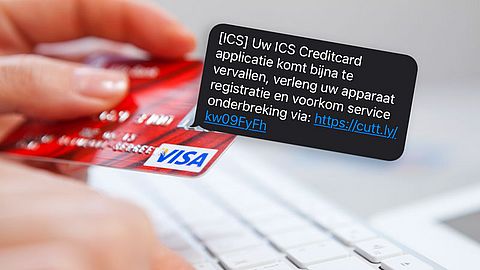Misleidende ICS-sms over te vervallen ‘Creditcard applicatie’