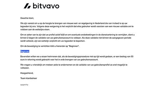 Valse mail Bitvavo 1/2