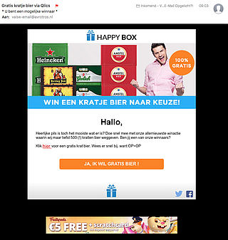 'Win een kratje bier naar keuze!' is misleidende winactie