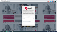 Landingspagina van de valse 'DPD'-website