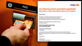 Phishingmail: 'Uw rekening word in quarantaine geplaatst' 