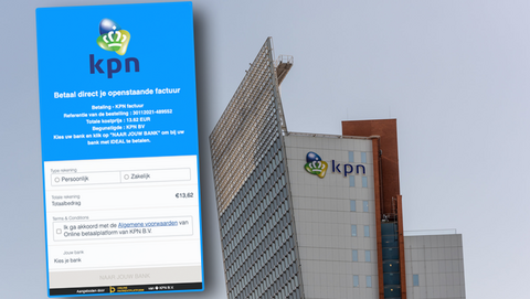 Phishing namens KPN, klanten zijn doelwit van oplichters: 'Herinnering niet betaalde factuur van € 13,62'