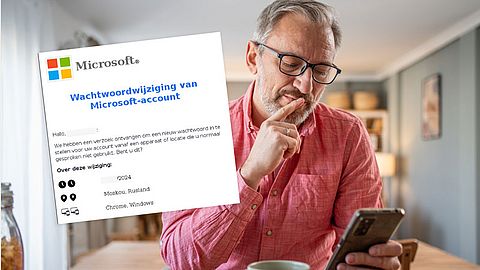 Frauduleuze mail uit naam van Microsoft over wachtwoordwijziging