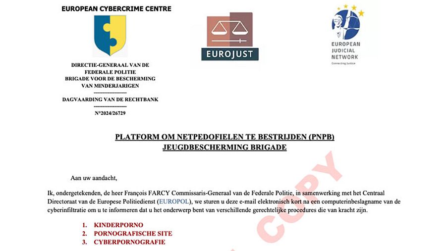 Valse mail Europol 1/2