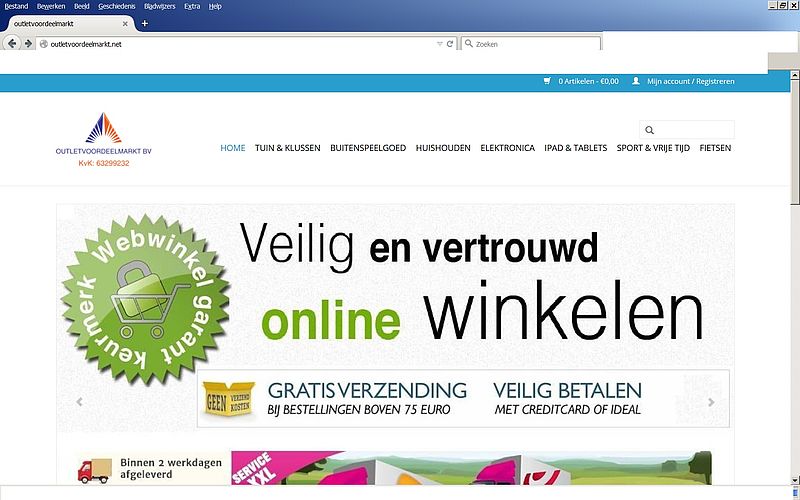 'Pas op voor outletvoordeelmarkt.nl en outletvoordeelmarkt.net!