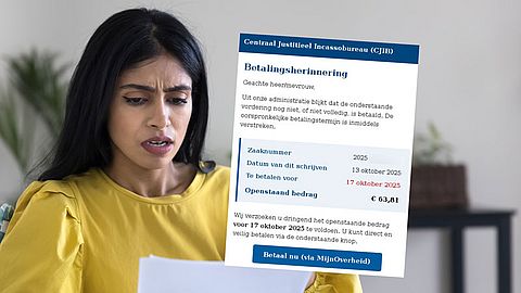‘Betaal jouw boete van €63,81 vóór 17 oktober!’, mailen oplichters namens het CJIB
