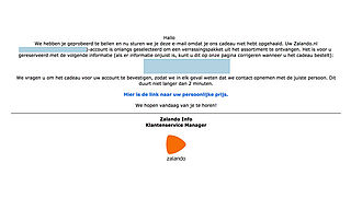Valse mail over verrassingspakket van 'Zalando'