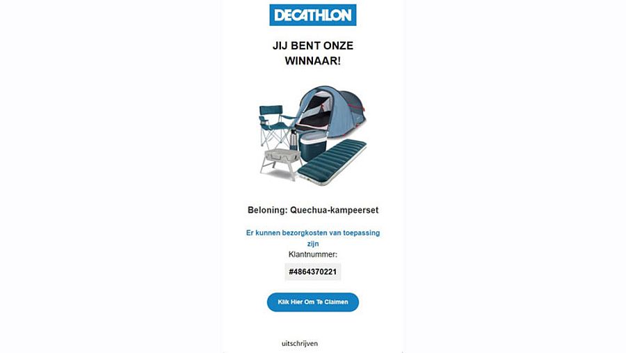 Decathlon | Phishingmail Winactie 1/2
