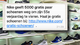Let op! Bericht over gratis Nike schoenen is nep