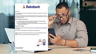 Nepmail namens Rabobank: ‘Vraag voor 17 mei een nieuwe pas aan om mobiel te kunnen blijven betalen’
